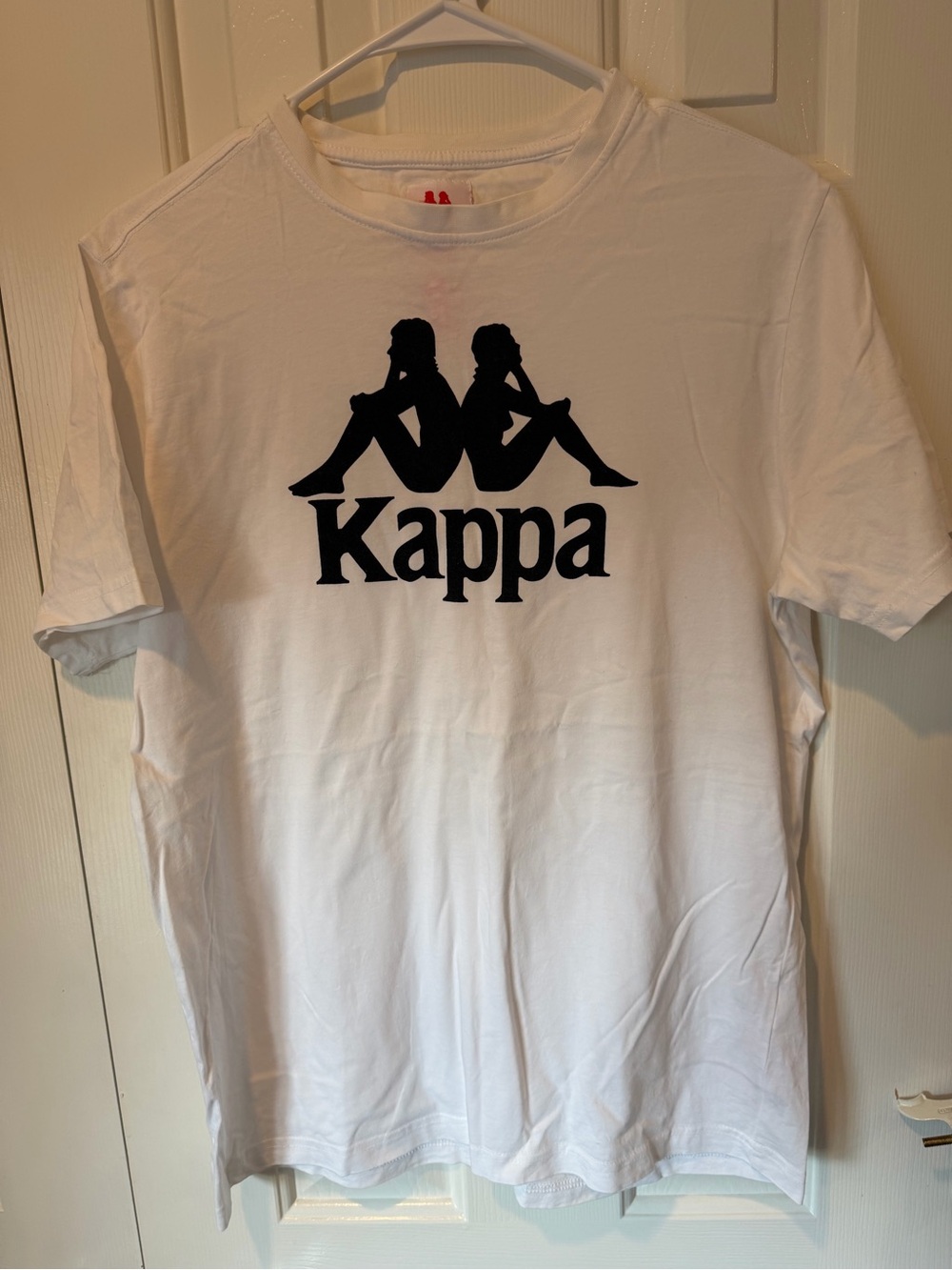 Kappa White Tee with Red Logo - Medium